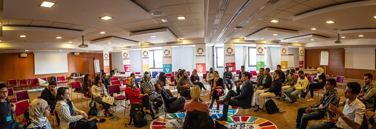 SDG Camps all Tunisia PNUD meetings teens between 14 years and 29 years and mentors of age minimum of 25 years
